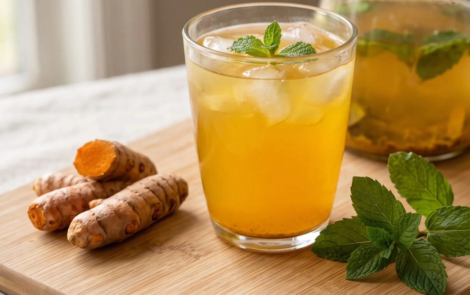 Iced Turmeric Green Tea - Skinny Fit Mama